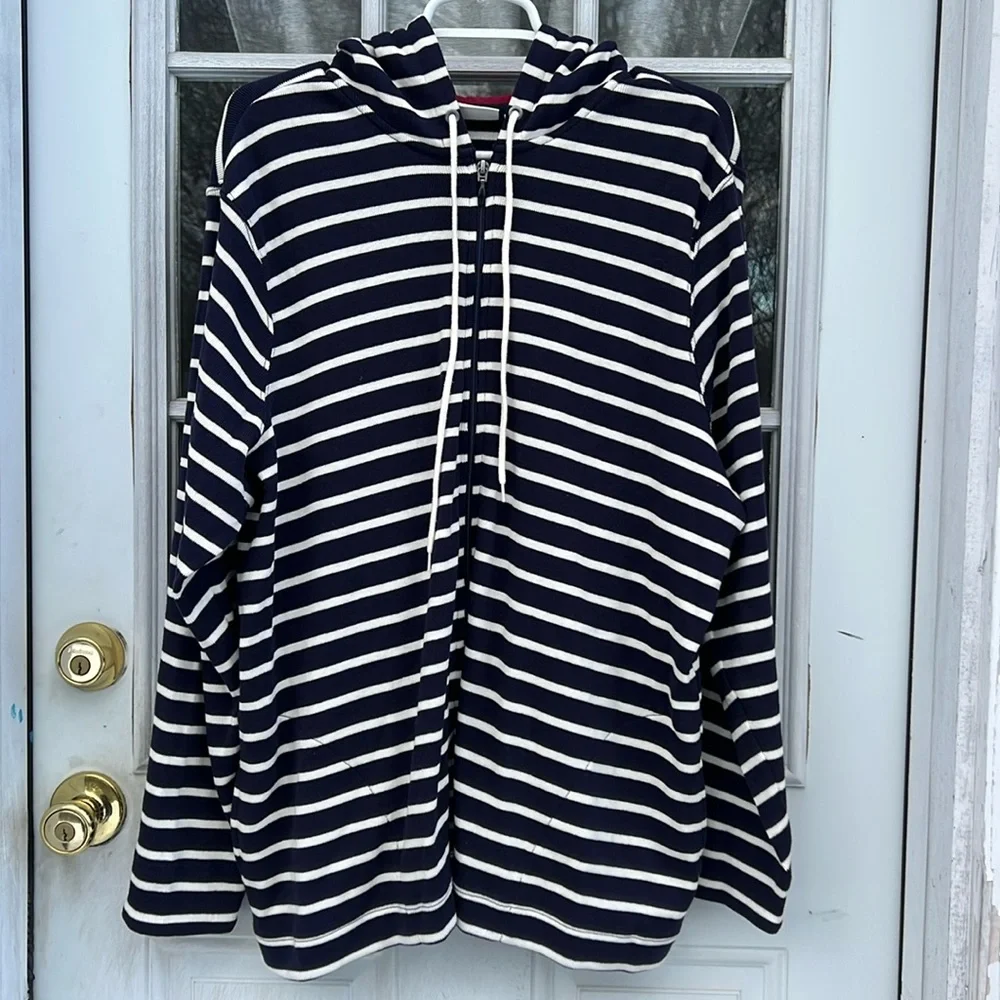 L.L. Bean Navy/White Full Zip Sweater Jacket~Women’s Size 3X - Picture 1 of 5